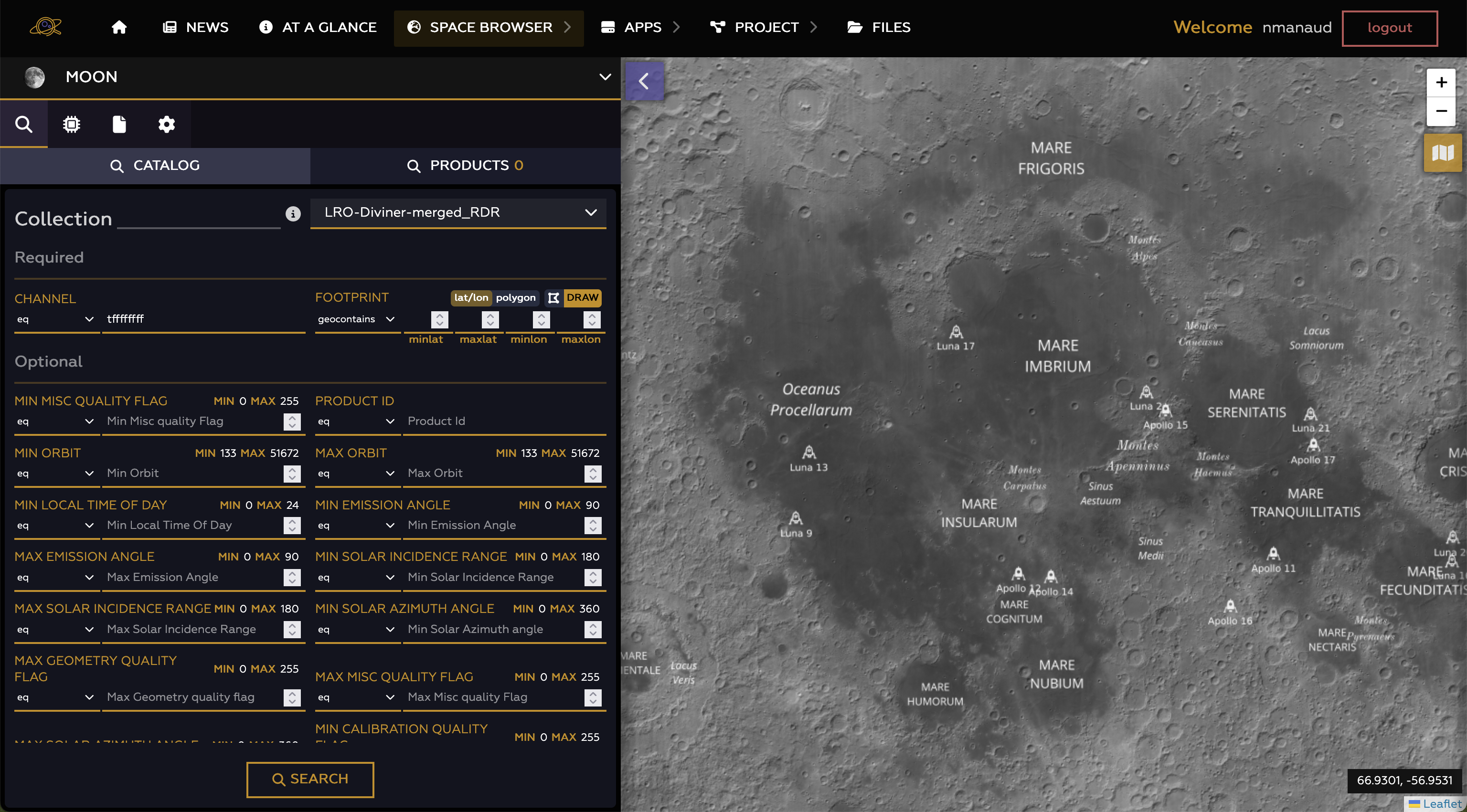 EXPLORE Space Browser